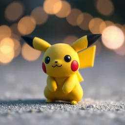 the cutest little polymer clay pikachu, unreal engine, bokeh