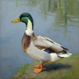 a duck on the prowl oil painting aaron siskind