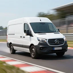 racer west phalia van zooming on a racetrack