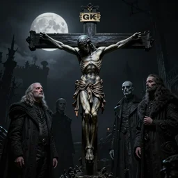 biomechanical gothic infernal crucifix statue, intricate portrait artwork by carlos schwabe, h. r. giger, tom bagshaw, darius zawadzki, h. r. giger, very coherent artwork, dreamlike, darkness, noir, moonlit, dramatic, octane render, unreal engine, 8 k, high contrast