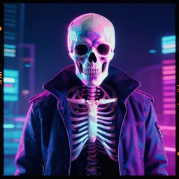 skeletor cbum, portrait, vaporwave, synthwave, neon, vector graphics, cinematic, volumetric lighting, f 8 aperture, cinematic eastman 5 3 8 4 film