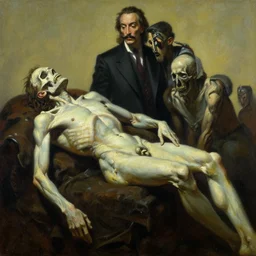 a cinematic masterpiece oil painting of the death of god, by salvador dali, by tim hildebrandt, by wayne barlowe, by zdzisław beksinski, oil on canvas, trending on artstation, featured on pixiv, masterpiece, cinematic composition, beautiful lighting, sharp, hyper - detailed