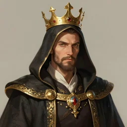 portrait from a male hooded king, trending on artstation