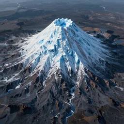 digital painting of a frozen ice covered volcano, style sekiro, concept art, high angle, high detail, cold lighting, dark, vivid, beautiful, trending on artstation, by Jordan grimmer, no focus, huge scene, terrain visible