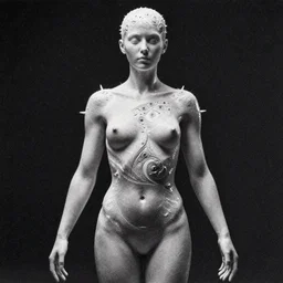 fractal human body, 90's aesthetic, noise film, photo
