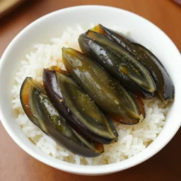 pickled eggplants and rice