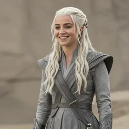 still of game of thrones ( 2 0 1 8 ) ; mila kunis as daenerys targaryen, upbeat