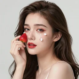 the portrait of an absurdly beautiful, graceful, elegant, sophisticated, fashionable young woman made of strawberries and white petals crying, an ultrafine hyperdetailed illustration by kim jung gi, irakli nadar, intricate linework, bright colors, octopath traveler, final fantasy, unreal engine 5 highly rendered, global illumination, radiant light, detailed and intricate environment