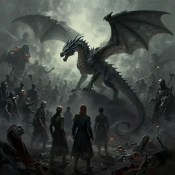 A shadow dragon summoning an army of the undead, illustrated by Ivan Aivazovsky, simon stålenhag, WLOP, zdzisław beksiński, environment concept, digital art, unreal engine, trending on artstation, 4K UHD image, octane render,