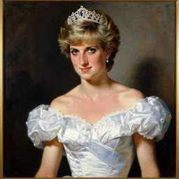 painting of princess diana in the style of michelangelo