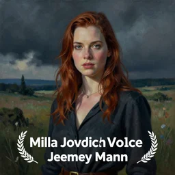 A painting of Milla Jovovich, by Jeremy Mann
