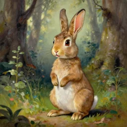 the killer rabbit of caerbannog from monty python, painting by greg rutkowski