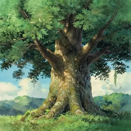 a detailed portrait of a mystical tree, in the style of studio ghibli, digital art, realistic painting, watercolor, very detailed