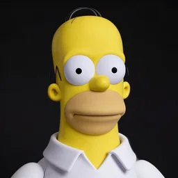 studio portrait of man that looks excactly like homer simpson, lookalike, as if homer simpson came to life, soft light, black background, fine details, close - up, award winning photo by manny librodo