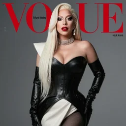 lady gaga styled by nick knight posing, vogue magazine, canon, highly realistic. high resolution. highly detailed. dramatic. 8 k. 4 k.