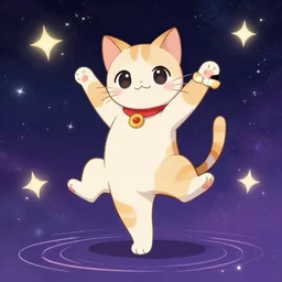 persian anime cat dancing on the universe, deviant art