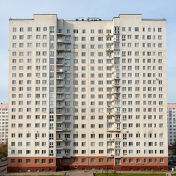 art of soviet apartment building stands at russian suburbs, full frame, 4 k, trending on artstation, artgem
