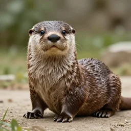 hybrid of otter and Grace Kelly, stylized
