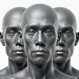 homo erectus face with gunmetal grey skin, medical anatomy, very symmetrical face, highly detailed, three - perspective / three - view reference sheet ( front / back / side ), in the style of dan ouellette, steven jung, amanda lilleston, hr giger, sil from species, dren from splice, mecha, artstation, unreal engine