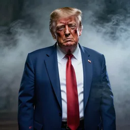 zombie donald trump, mist and smoke