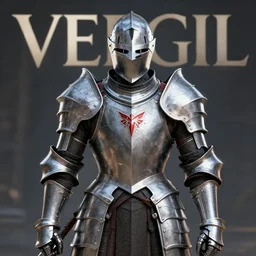 vergil devil may cry 5 as a knight during middle ages, full plate armor, facing the camera, digital render, promotional art, ultra high quality, wallpaper, sharp, 4 k, intricate, trending on artstation
