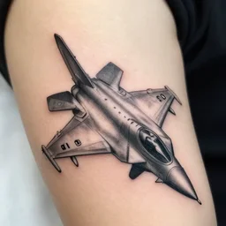 black tattoo jet fighters