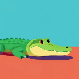 crocodile but minimalistic concept art by frank stella, colorful, vray, depth of field, trending on artstation, minimalism