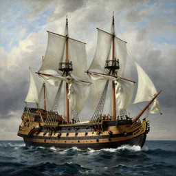 The swedish 17th century warship Vasa sinks on her maiden voyage, painting by Aivazovsky