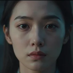 vfx film closeup, love death, and robots, flat color profile low - key lighting award winning photography arri alexa cinematography, hyper real photorealistic cinematic beautiful natural skin, famous face, atmospheric cool colorgrade