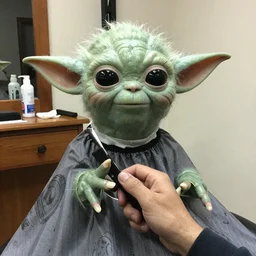 the barber cuts yoda