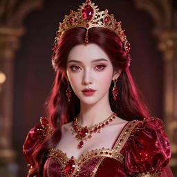 portrait of wonderful princess of ruby with fair skin, ornate 8 k gorgeous intricate detailed, accent lighting, dramatic light, octane render