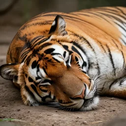 photo of tiger sleeping