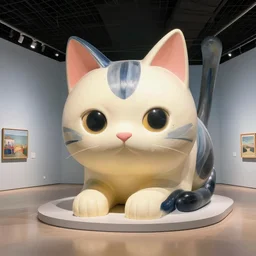 a cute cat museum designed by zaha hadid, painted by edward hopper