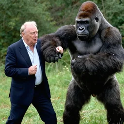 john cleese getting punched by a gorilla