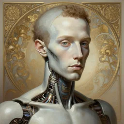 mark zukerberg as male android!!!, pale, lifeless, portrait, intricate, elegant, highly detailed, digital painting, artstation, concept art, wallpaper, smooth, sharp focus, illustration, art by h. r. giger and artgerm and greg rutkowski and alphonse mucha