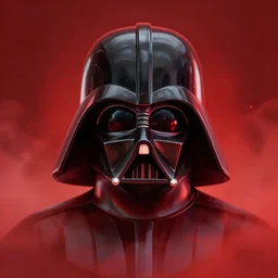 darth vader's head coming out of a red mist, trending on artstation, profile pic, centered, accurate anatomy, highly detailed, digital art