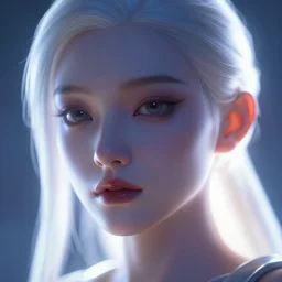 mcro head shot of female, backlighting synthwave style fantasy art by artgerm greg rutkowski
