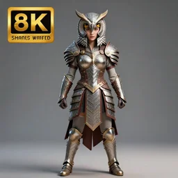 full body photo of a beautiful cute strong warrior queen wearing owl armour and helmet, highly detailed, 8 k, hdr, smooth, sharp focus, high resolution, award - winning photo