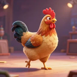 illustration of a Chicken dancing on the dance floor, 4k, High-details, real live.