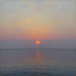 a calm sea, sunrise, oil painting by ivan aivazovsky, 1 8 5 1