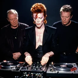 David Bowie DJing with DJ turntables, craig mullins, greg rutkowski