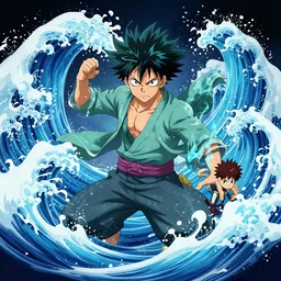 highly detailed portrait of a katara for avatar with water powers, shaping massive waves, in my hero academia, stephen bliss
