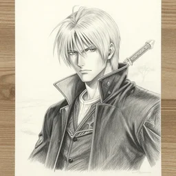 a portrait of a dante from devil may cry in a scenic environment by tite kubo, very defined, trending on artstation, pencil art on paper