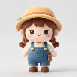 cute fumo plush of a farmer girl, symmetry, vray