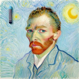 griffith, oil pastel, highly detailed, digital art, centered, portrait, colored accurately, in the style of vincent van gogh
