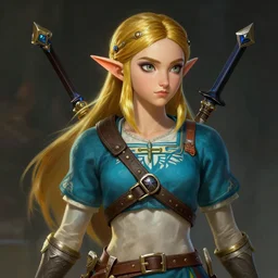 kerli koiv in the art style of zelda breath of the wild, dramatic lighting, digital art, intricate, highly detailed, matte painting, fine art