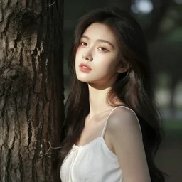 beautiful girl standing by a tree, in the style artgerm, digital art, trending