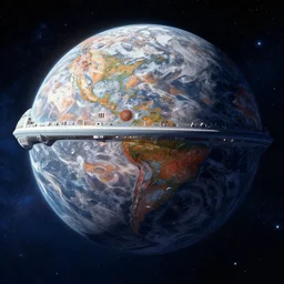 Death Star destroying Earth, futuristic, sci-fi, vibrant colors, 8k photorealistic, HD, high details, trending on artstation