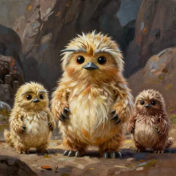 a very high detailed painting of teek of the ewoks strar wars
