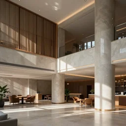 an modern brazilian hotel lobby